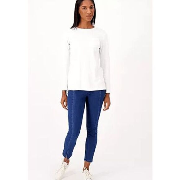 Isaac Mizrahi Live! Womens 14 Tall True Denim Ankle Jeans Blue Pockets NWOT) - Picture 1 of 5